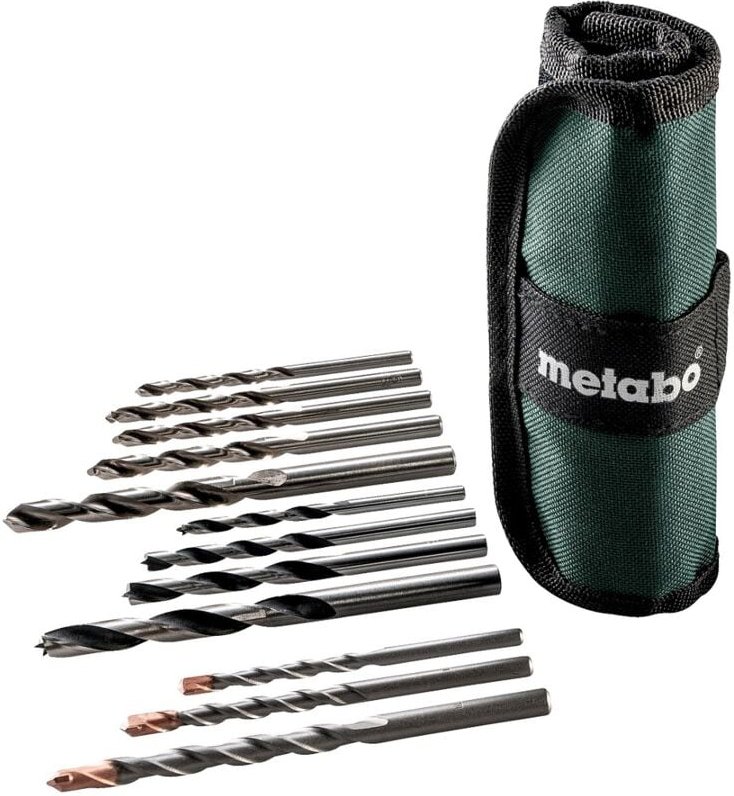 Metabo - Bohrersortiment sp Set 13-teilig Holz Metall Stein Rolltasche 626728000