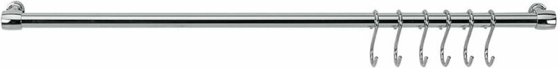 Verchromte Stange 60 cm + 6 Lonardo S-förmige Chromhaken