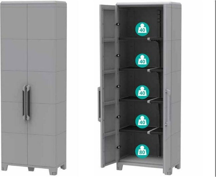 Modular5 2-hold mit 4 verstellbaren ripianen 78x43,6x225,8 cm 1002920