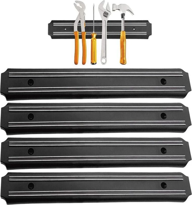 Magnetischer Wand-Werkzeughalter, 4 Stück, 33 cm x 5 cm, magnetische Werkzeugleiste, magnetische Leiste für Werkzeuge, W...