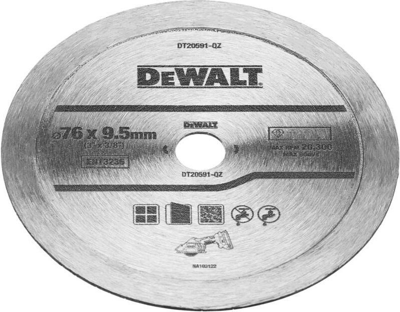 Fliesen-Diamanttrennscheibe 76mm DT20591-QZ - Dewalt