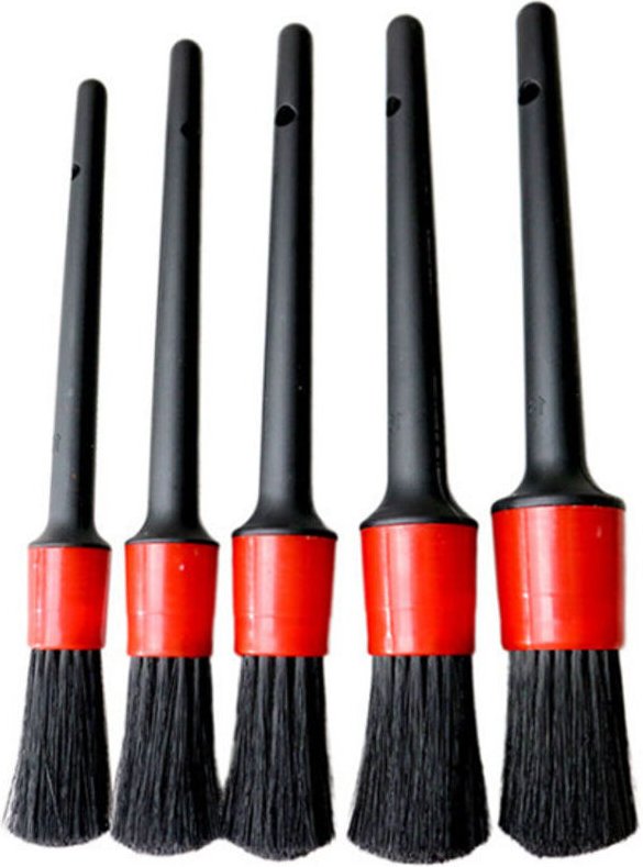 Detailbürsten-Set – 5 verschiedene Größen, Kunststoffgriff, Auto-Detailbürsten zur Reinigung von Felgen, Motor, Lüftungs...