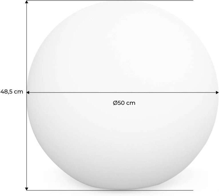 Sweeek - LED-Kugel - Dekorative Leuchtkugel, mit Fernbedienung - Ø50 cm