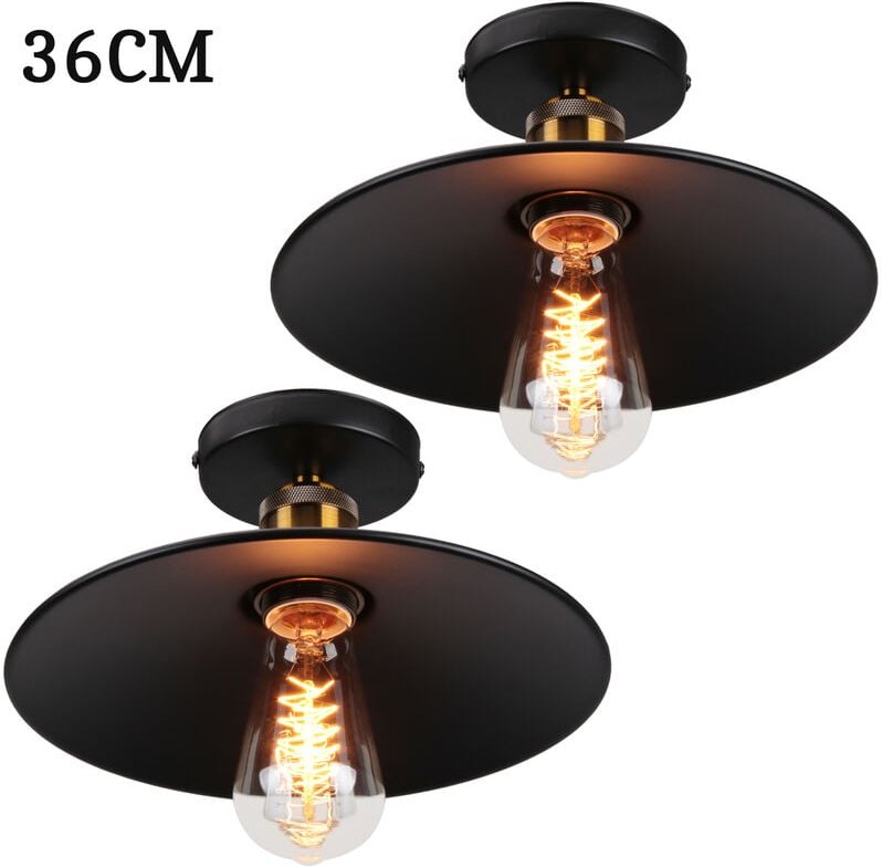 Axhup - Pendelleuchte Industriell Vintage Hängelampe mit Ø36cm Lampenschirm Kronleuchter Art Edison Lampe E27 für Loft W...