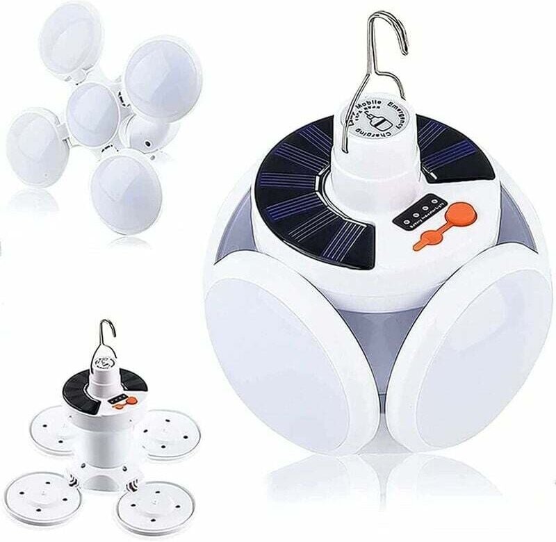 Wiederaufladbares LED-Solar-Campinglicht, 5 Modi, sos, wasserdicht, Mini-Faltbares Campinglicht für den Außenbereich, tr...