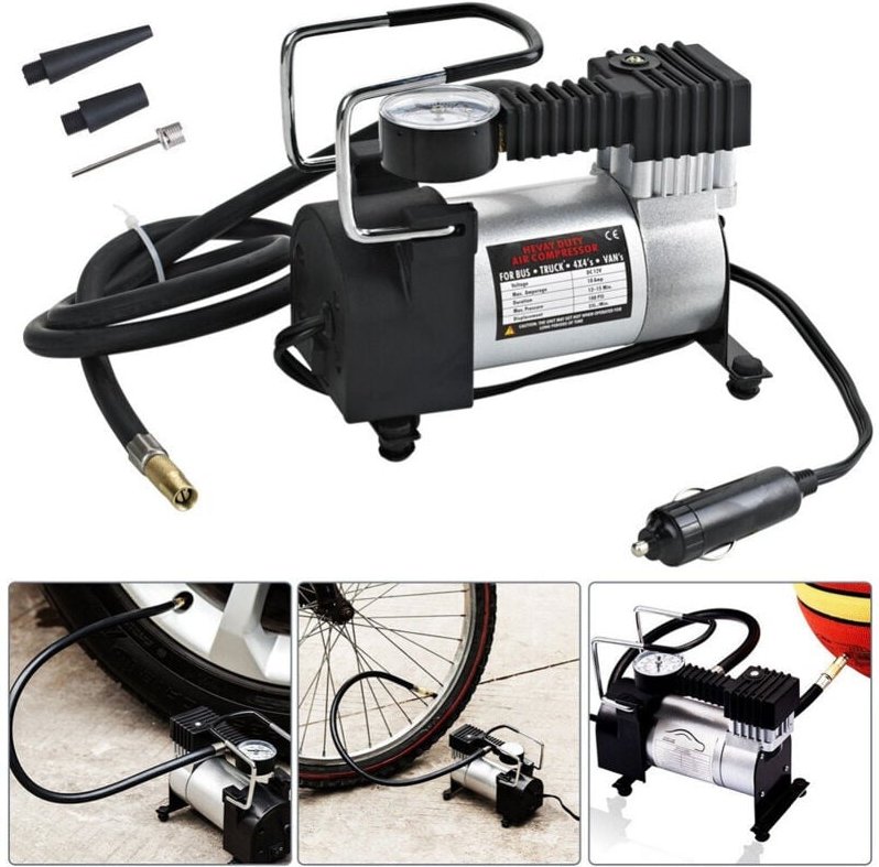 Trade Shop Traesio - Trade Shop - mini compresiation aria portatile auto 12V 140PSI 3 connetwors -