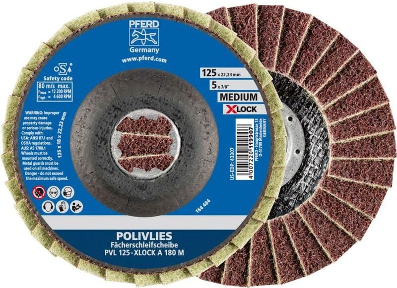 Polivliesscheibe x-lock pvl a 115mm 180 mittel Pferd