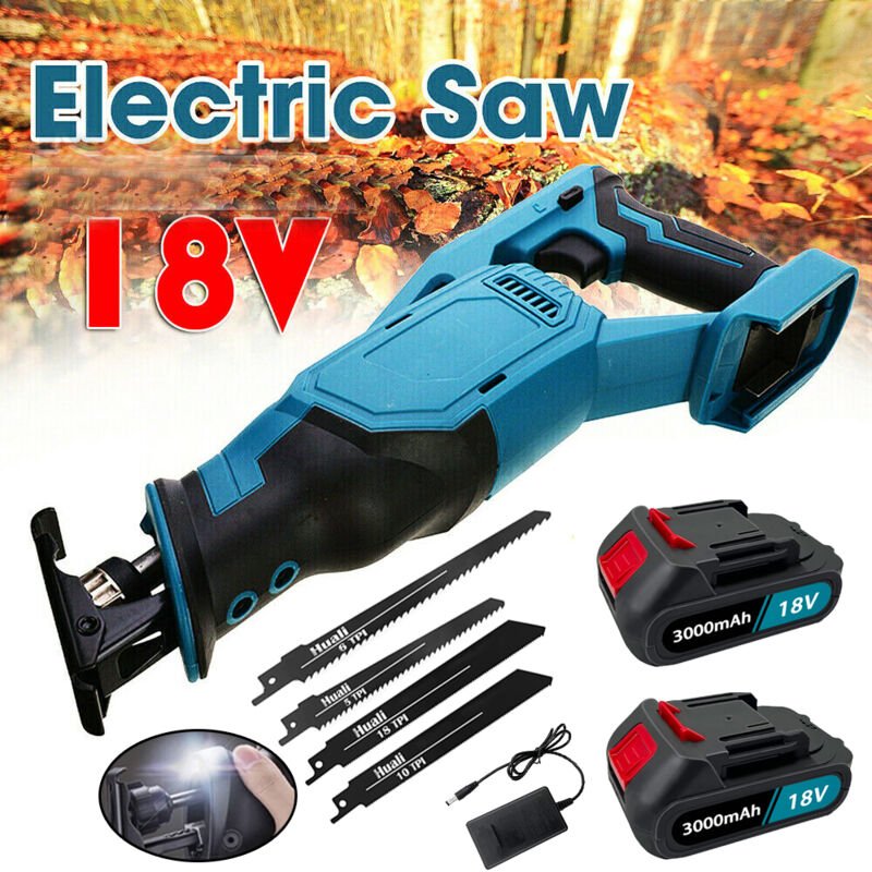 Thumbnail - Teetok - Säbelsäge, 3000 w Akku-Säbelsäge, elektrische Säbelsäge mit variabler Geschwindigkeit, zum Schneiden von Holz u...