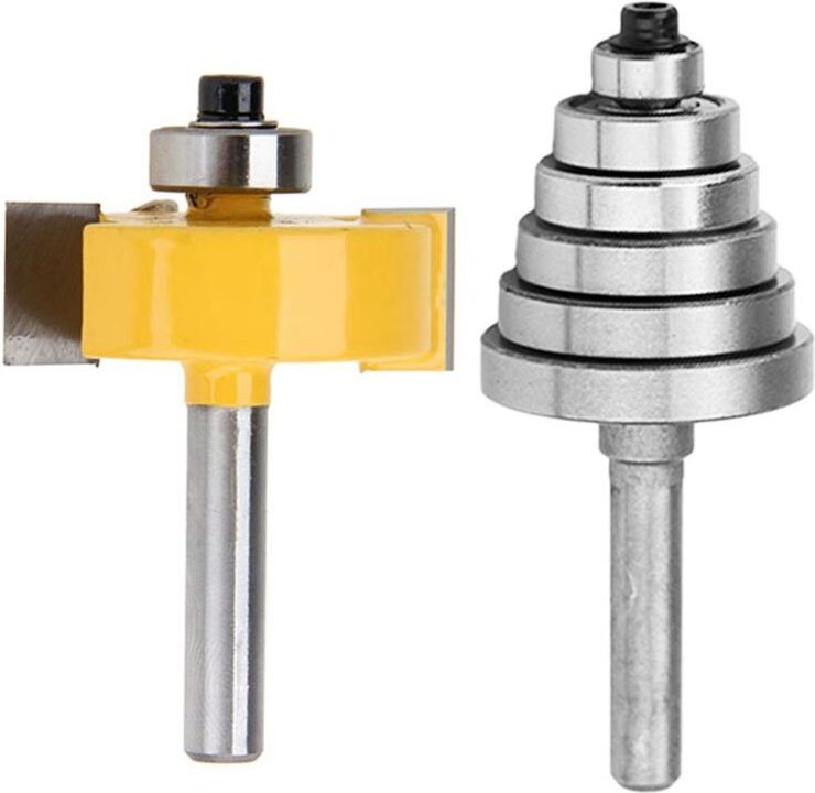 Memkey - Falzfräser mit 1/4-Zoll-Schaft und 6-Lager-Satz 1/8', 1/4', 5/16', 3/8', 7/16', 1/2'