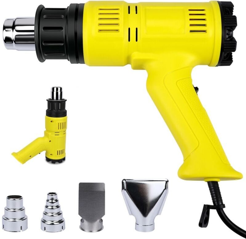 Gbly - Heißluftgebläse 2000W Heißluftpistole Regelbar Heissluftföhn Kit 60℃- 600℃ Heissluftpistole Stufenlos Temperaturr...