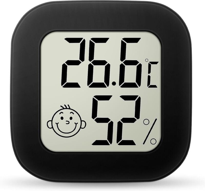 1 Stück Mini LCD Thermometer, Digital Thermometer Innen, Hygrometer Innen, Kabelloses, Luftfeuchtigkeit Meter für Babyzi...