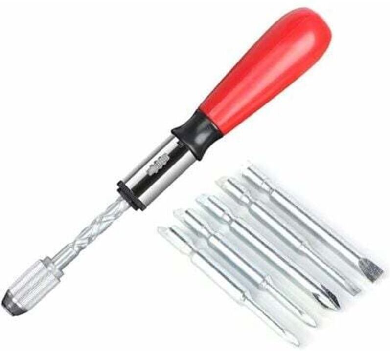 Lablanc - Spiralschraubendreher, Push-Pull-Ratschenschraubendreher, 6-in-1 Push-Pull-Ratschenschraubendreher-Set, halbau...