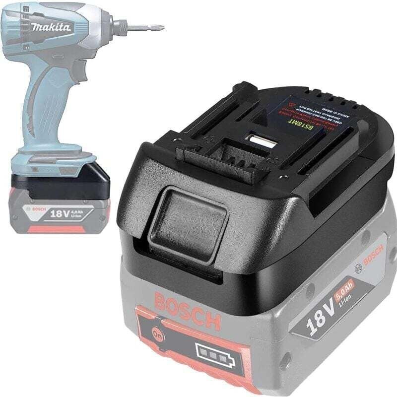 Akkuadapter zur Verwendung von Bosch 18V-Akkus in Makita 18V-Elektrowerkzeugen. Adapter zum Anschluss von Bosch 18V-Akku...