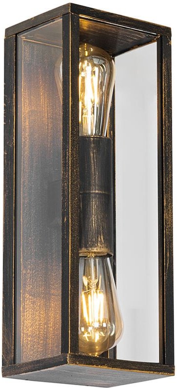 Vintage Wandleuchte Antikgold 38 cm 2-flammig IP44 - Charlois