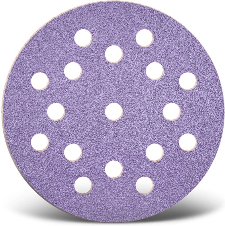 Purple hd Klett-Schleifscheiben, 125 mm, 17-Loch, f. Exzenterschleifer, Keramik-Mix (50 Stk.) K150 - Menzer