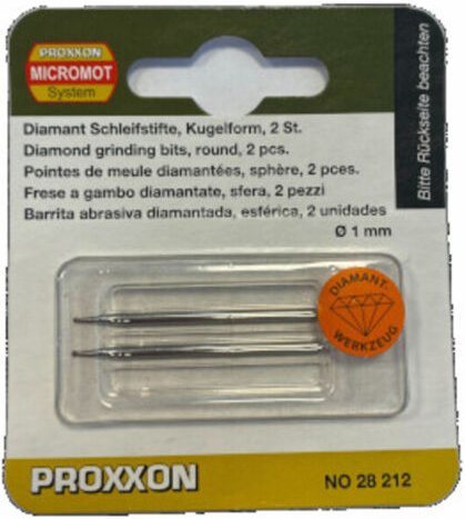 Thumbnail - Diamantschleifstifte, Kugel, 1,0 mm, 2 Stück - 28212 - Proxxon