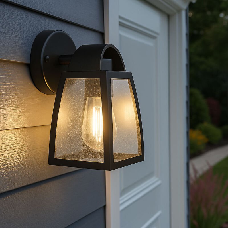 Außenleuchte Wandlampe schwarz Fassadenleuchte Gartenlampe Wandleuchte, Aluminium, E27 Fassung, LxBxH 20x12x12 cm
