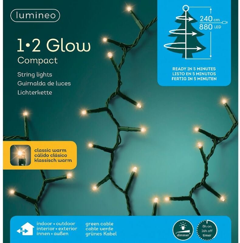 Thumbnail - Led Lichterkette 1-2-Glow Compact 240 cm - 880 Lichter klassich warm - Lumineo
