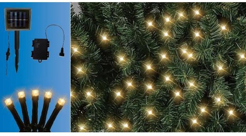 Led Lichterkette Solar Außen 19,3 m warmweiß Timerfunktion Innen/Außen - Trendline