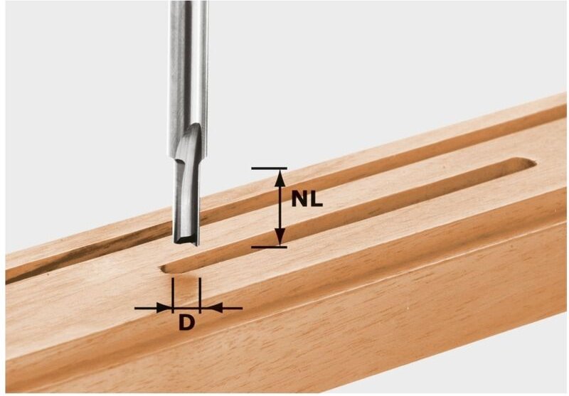 Hw S8 D7/17 Nutfräser 7 x 17 x 55 x 8 mm ( 490956 ) für Oberfräse of 900, of 1000, of 1010, of 1010 r, of 1400, of 2000,...