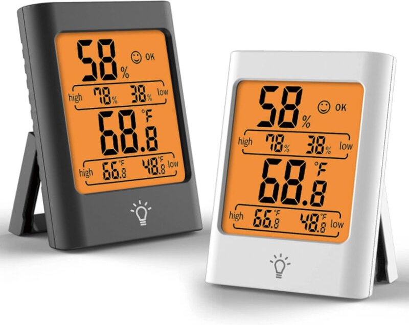 Digitales Thermometer-Hygrometer für den Innenbereich mit Min-/Max-Speicher für Temperatur und Luftfeuchtigkeit