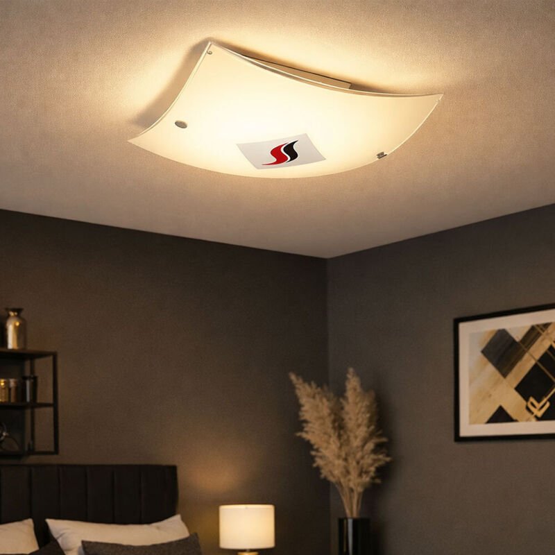 Design Decken Lampe Wohn Zimmer Beleuchtung Wand Leuchte Glas Dekor Motiv Flamme Eglo 32173