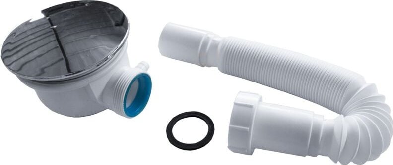 Siphon Ablaufgarnitur 90mm Abfluss Duschwanne Duschablauf Weiß