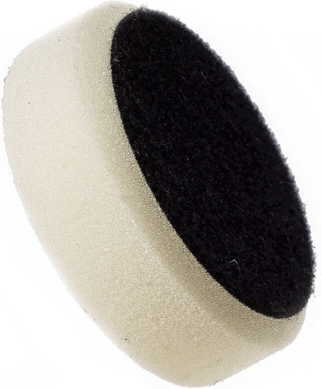 Hartes Polierpad 80/70 mit Klett-Schwamm-Polierscheibe weiß ABW