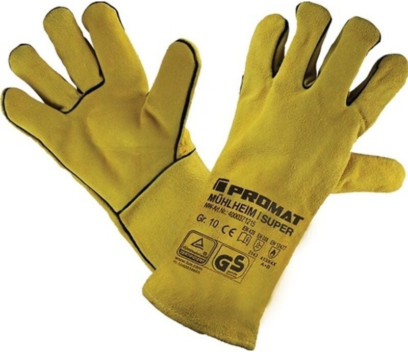Promat - Schweißerhandschuhe Mühlheim i Super Größe 10 gelb en 388, en 407, en 12