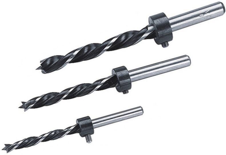 3-teiliges Holzbohrer-Set: 6 mm, 8 mm, 10 mm zylindrischer Schaft