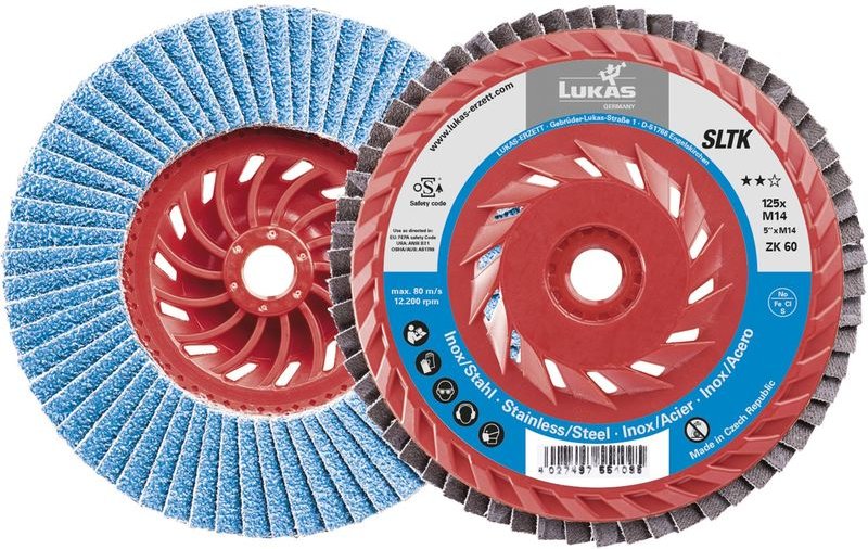 Schleiflamellenteller sltk Aufnahme M14 Zirkonkorund ø 125 mm Korn ZK60 - Lukas