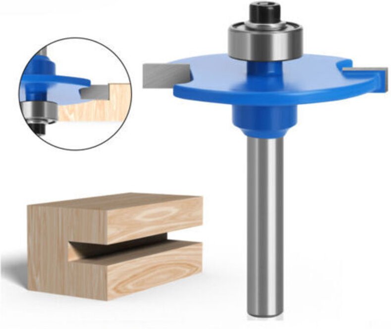 Nutfräser aus Legierung, 1/4-Zoll-Schaft, T-Typ, Schneidwerkzeug für die Holzbearbeitung mit Kugellager