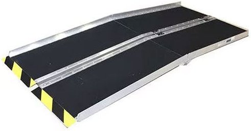 Rutschfeste Rollstuhlrampe faltbar Länge 244cm - 24 bis 48cm zu überwinden - Breite 74cm - RDPA70104