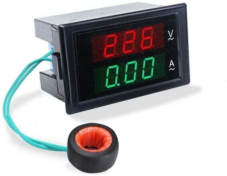 Digitales AC-Voltmeter/Amperemeter (80–300 V), XU, 2-in-1-Multimeter (0–100 A) mit Stromwandler – KZQ