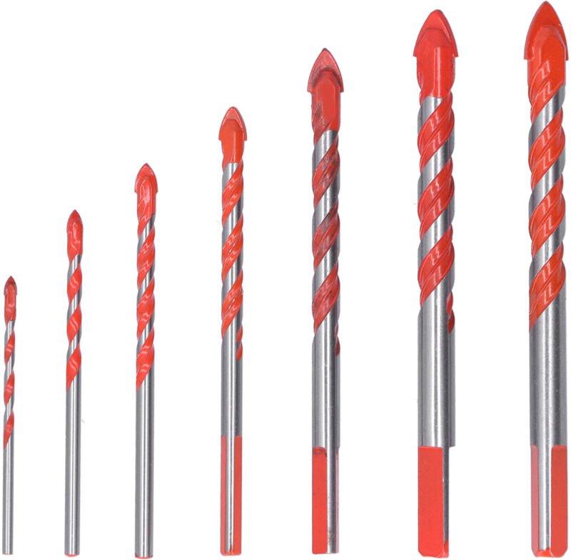 7-teiliges Hartmetall-Bohrerset für Fliesen, Beton, Glas und mehr Zubehörset für verschiedene Materialien mit Wolfram (1...