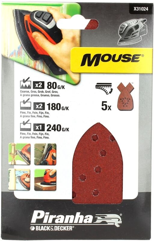 Black&decker - Schleifmittel Maus sortiert pro 5 für Schleifmaschine