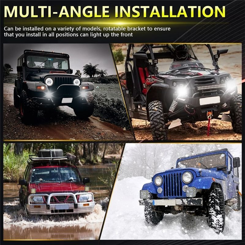 LED-Arbeitsscheinwerfer für LKW-Traktor, 3 Zoll Quadratische LED-Lichtkapseln, Wasserdichte LED-OffRoad-Lichtleiste für ...