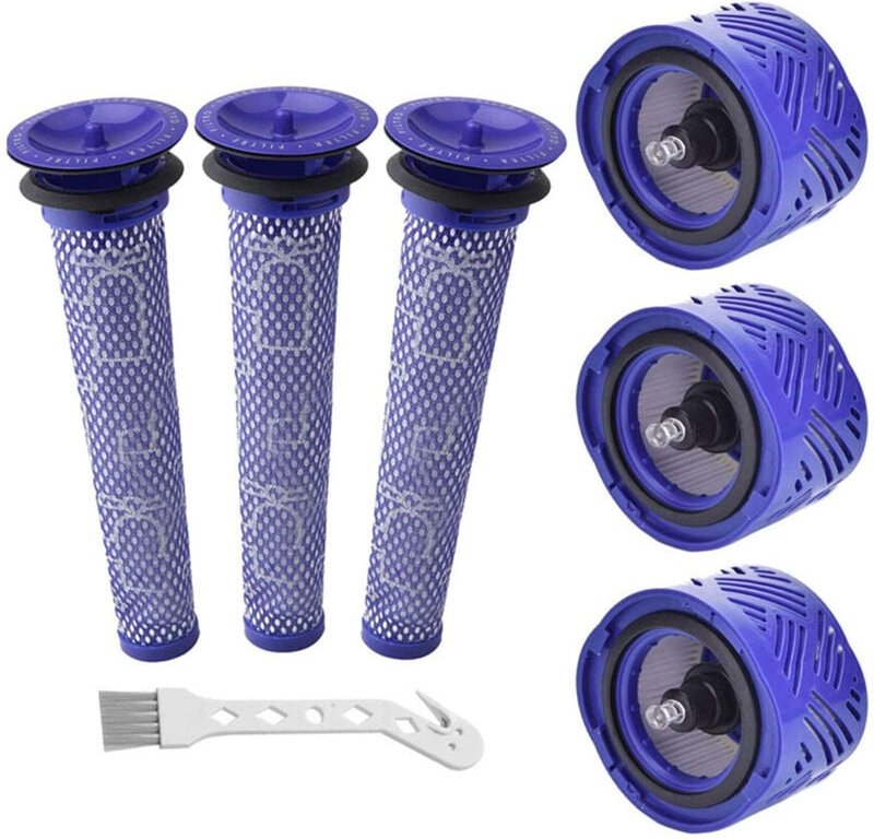 V6-Filter für Dyson, 6er-Pack Ersatzfilter für Dyson V6 Absolute Animal Motorhead Animal Staubsauger, 3 HEPA-Nachfilter,...