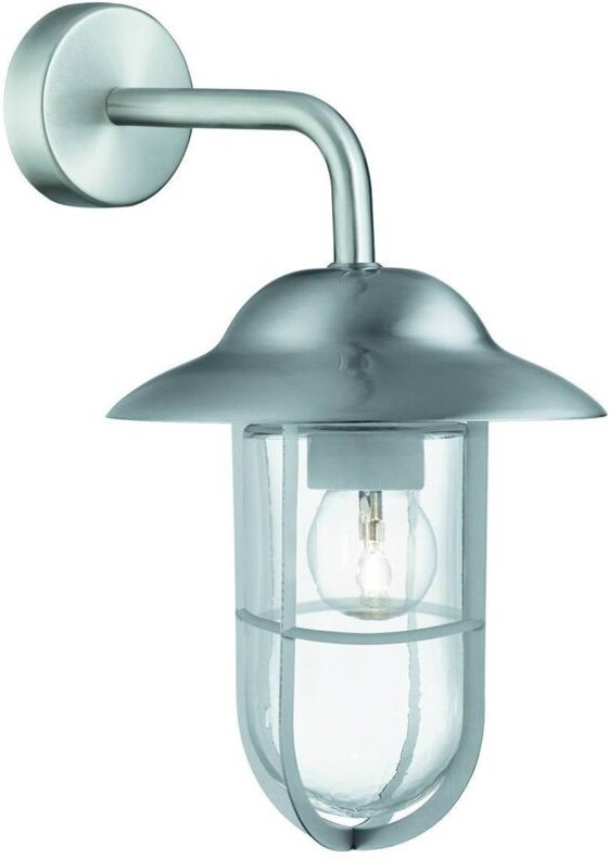 Genoa - 1 Licht Outdoor Fisherman Dome Wandleuchte Edelstahl IP44Glas Laternen, E27 - Searchlight
