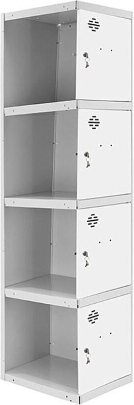 Simonrack Moderne Garderobe Grau und Weiß Metall 4 Türen