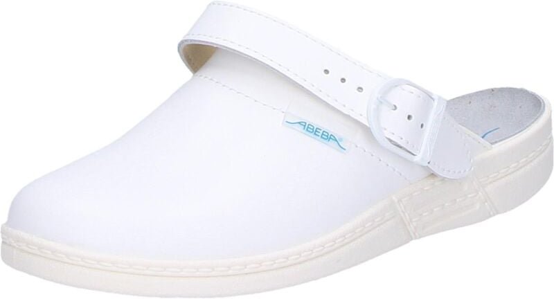 FP - abeba Berufsschuh Damen/Herren clog 7020 Glattleder weiss Gr. 39