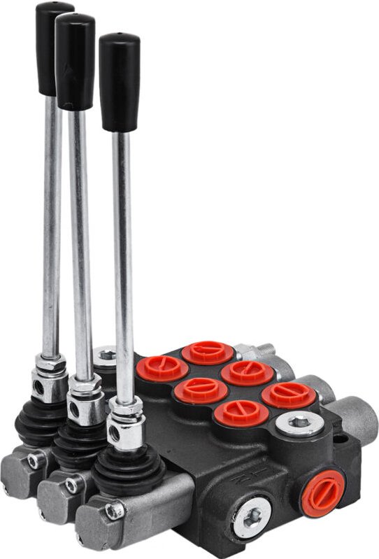 3 Bank Hydraulikventil Handhebelventil, 11GPM Hydraulic Directional Control Valve Adjustable, 14,6 lb Hydraulische Venti...