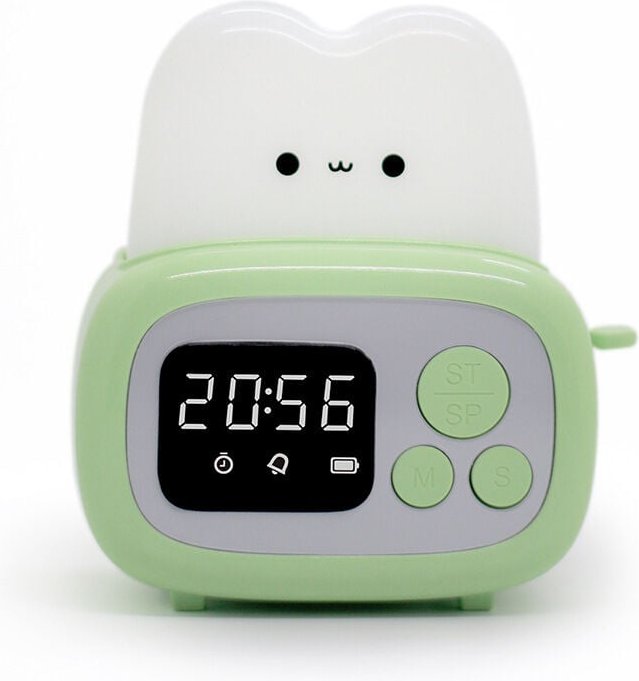 Kleiner Timer, Toasterlampe, süßes Nachtlicht mit Zeitmanagement-Tool und Schreibtischuhr, Wecker, digitaler Timer für K...