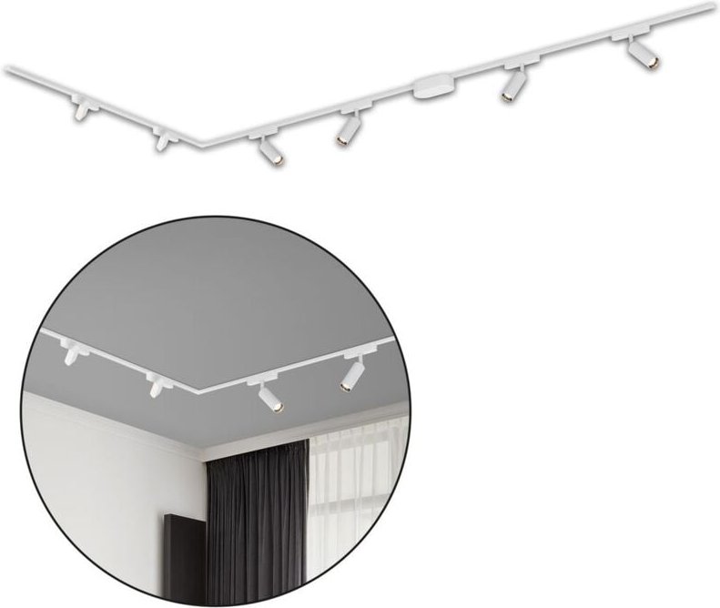 Briloner Luxtrail Schienensystem, Komplettset, 4x LED Spots, 2x LED Tracklight, Schwenkbar, Warmweiß, Weiß, 3m