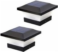 Stück Solar-LED-Pfostenleuchten, dekorative Lichter für Garten, Hof, Zaun (Schwarz, 3 W, 6000 K)