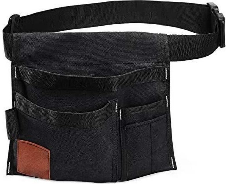 Einseitige Werkzeuggürteltasche mit 6 Taschen/Werkzeuggürtel/Arbeitsschürze für Schreiner und Gärtner. Robuste Canvas-Ko...