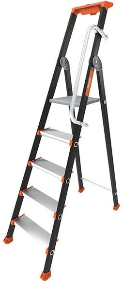 Tubesca Comabi - Profi Stehleiter 4 Stufen - Maximale Arbeitshöhe 2.89m - 2375814-MC