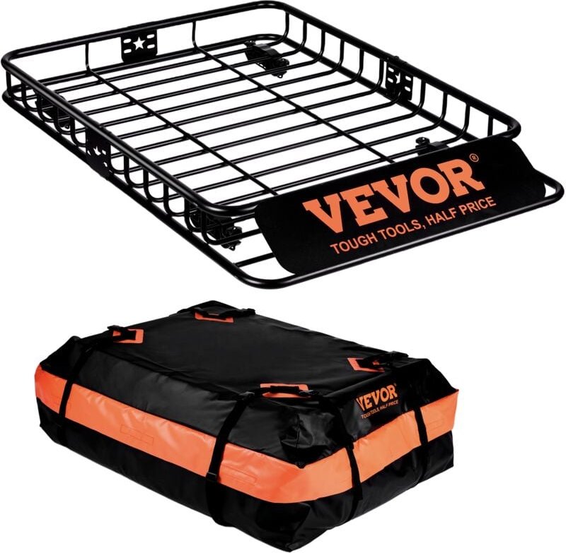 Dachgepäckträger Korb Auto Dachkorb Universal 1305 x 915 x 127 mm, Dachgepäckträger Wanne inkl. Tasche 90 kg Tragfähigke...