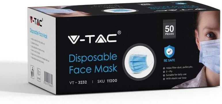 Chirurgische Maske aus 3-lagigem Gewebe mit Ohrschlaufen V-tac VT-3232