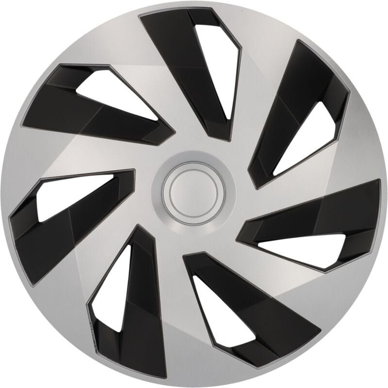 Radzierblenden Flow 40 cm (16 Zoll) silber schwarz 4 Stück Radkappe - Cartrend